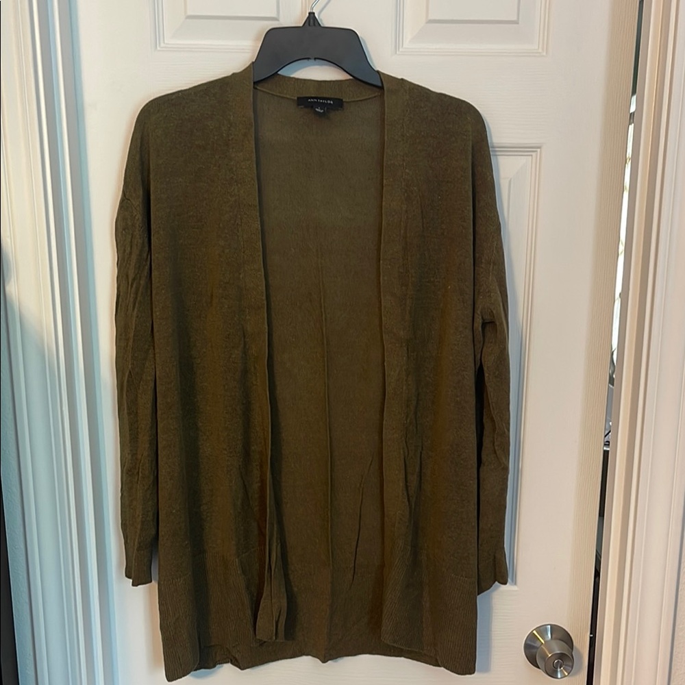 Ann Taylor Open Front Linen Sweater